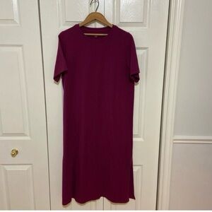Eileen Fisher 100% Pima Cotton Stretch Jersey Crew Neck Dress Medium